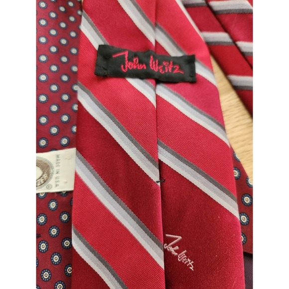 Vtg Lot 7 Silk Various Brand Neck Ties Duck Quail Weitz Penney Pulitzer Burgundy - Picture 10 of 11